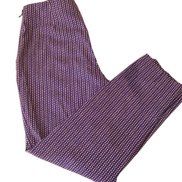 Piazza Sempione Womens Audrey Casual Trouser Pants Geometric Blue EU 42 Medium - Picture 5 of 15